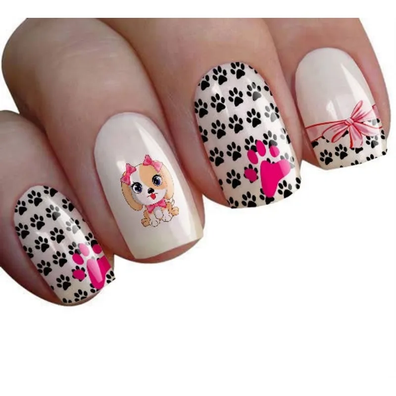 Adesivos Deunhas Feminice's For Nails Com Patinhas Cachorro