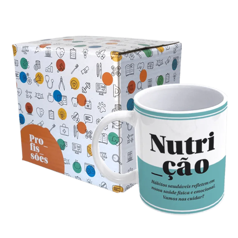 Caneca De Porcelana Profissões - Nutrição