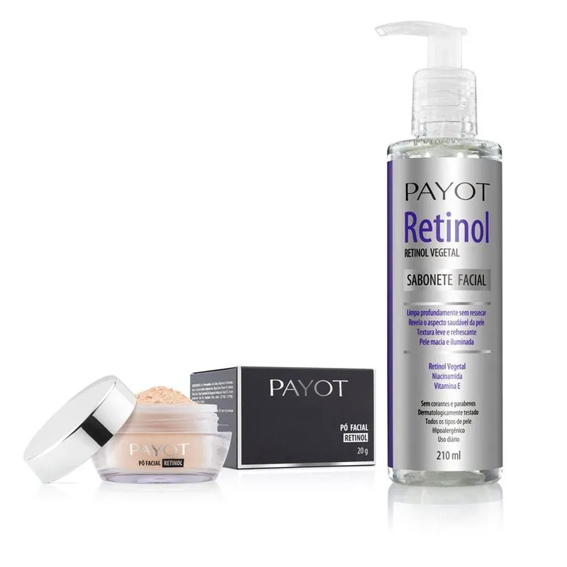Kit Limpeza Retinol + Pó Translúcido Iluminador Payot