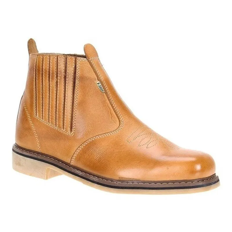 Bota Couro F-1000 Latego Bico Quadrado Elásticos Lançamento