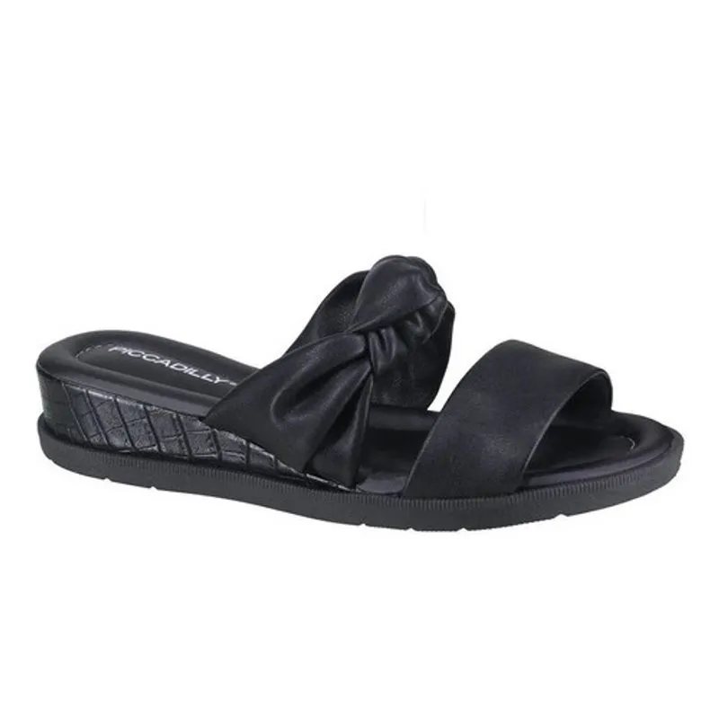 Tamanco Piccadilly Feminino Slide Nó Croco Palmilha Gel