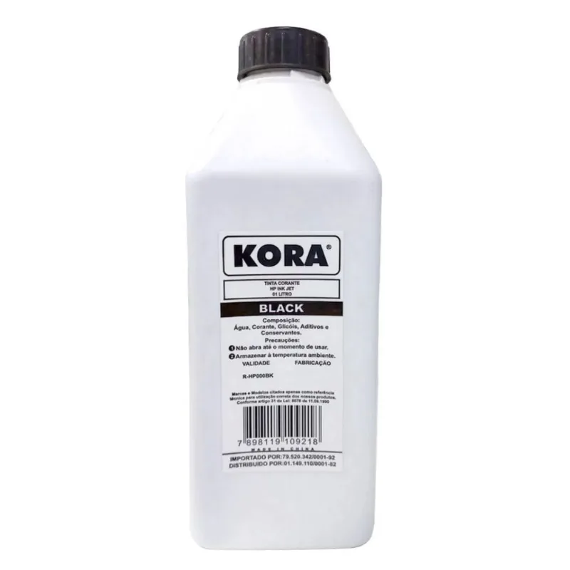 Tinta Compatível Corante Preto Kora 1 Litro