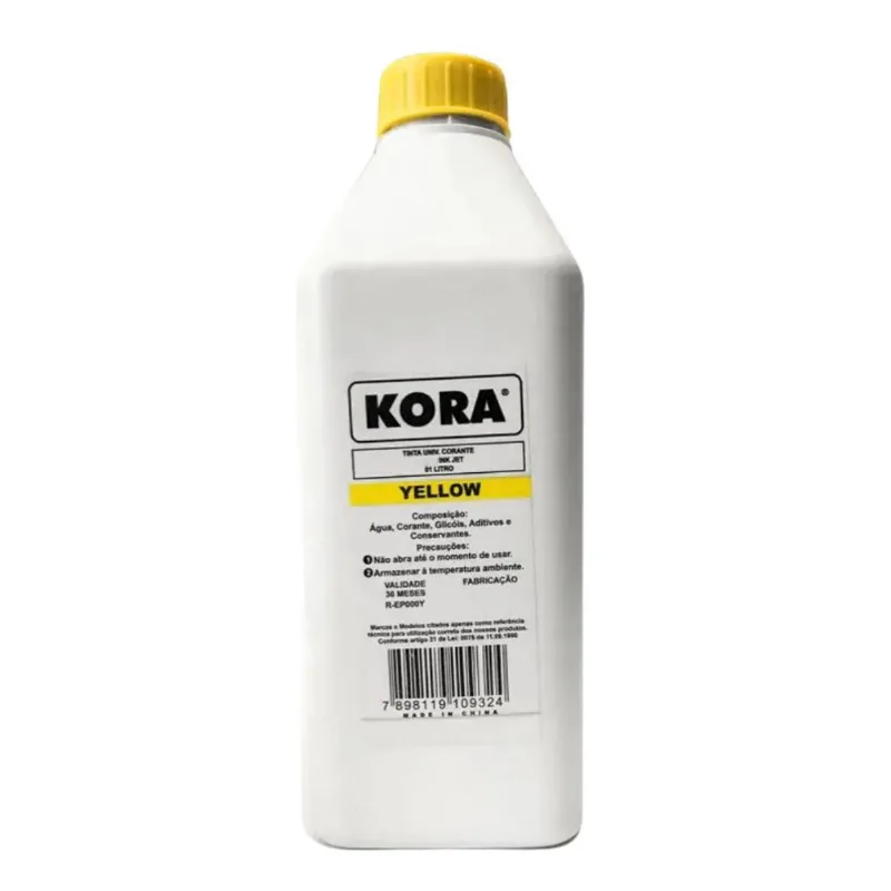 Tinta Compatível Amarelo Corante Kora 1 Litro