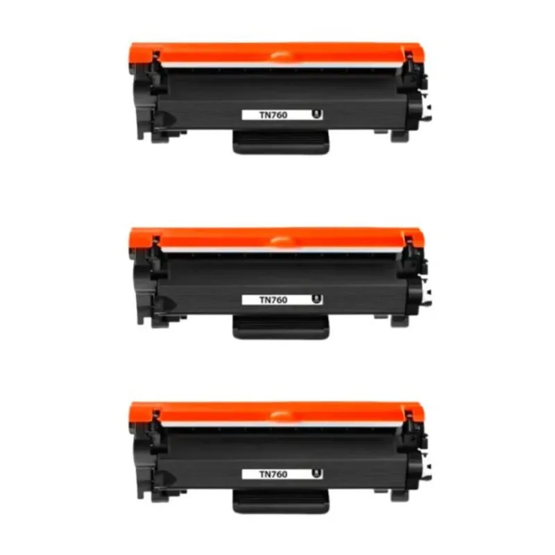 Kit 3 Toners Compatíveis Premium para Brother TN760 - 3k