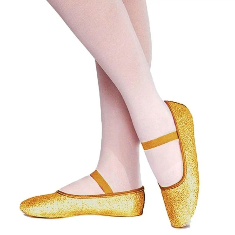 Sapatilha Ballet Dourada c/ Gliter Só Dança F-22D Meia Ponta Adulto 35-36 / DOURADO