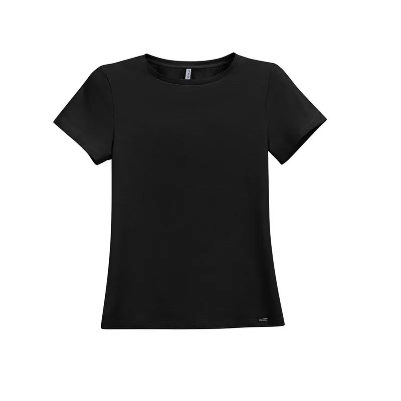 Blusa Manga Curta Feminina Cotton Marialicia Plus