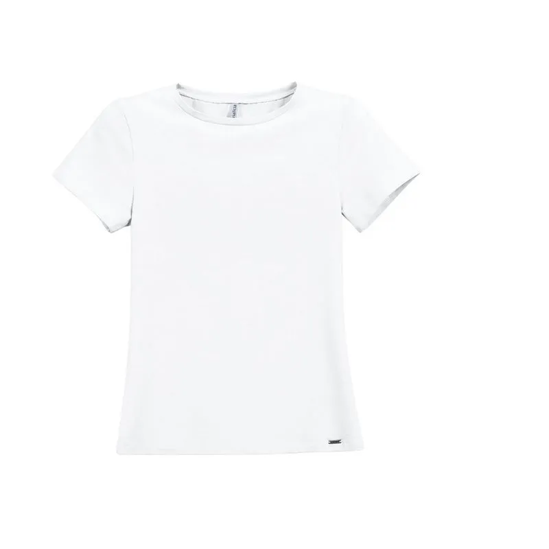 Blusa Manga Curta Feminina Cotton Marialicia Plus