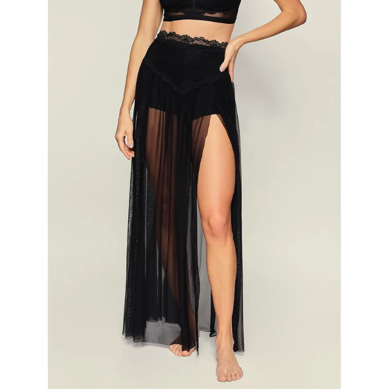 Saia em Tule com Renda Gaiety PRETO G