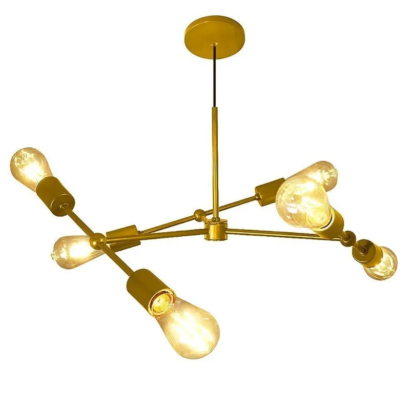 Lustre Pendente Sputnik Faces Dourado Regulável
