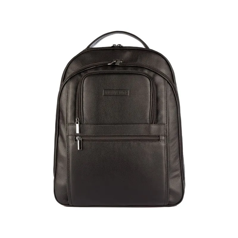 Mochila executiva de couro floater Office Preta