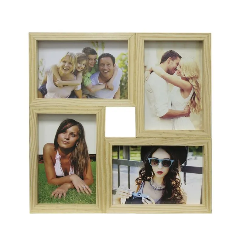 Painel de Fotos Kapos para 4 Fotos 29,5X29,5 cm Cerejeira