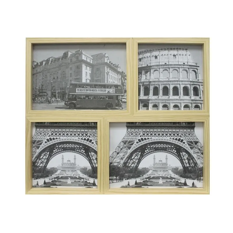 Painel de Fotos Kapos para 4 Fotos 35X41 cm Bege