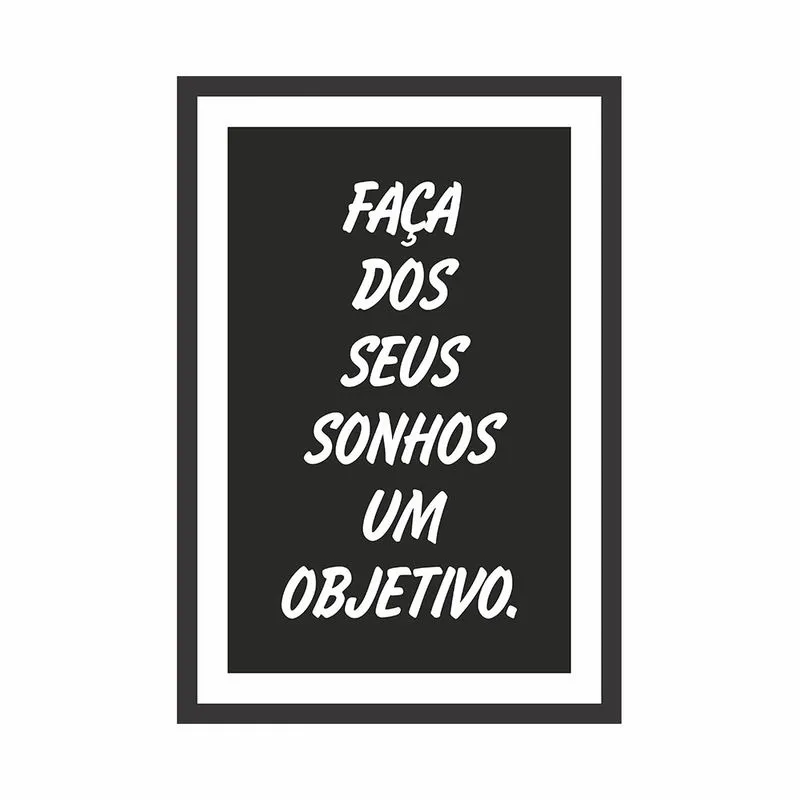 Quadro Kapos 20x30cm P&B Mdf Sonhos & Objetivos