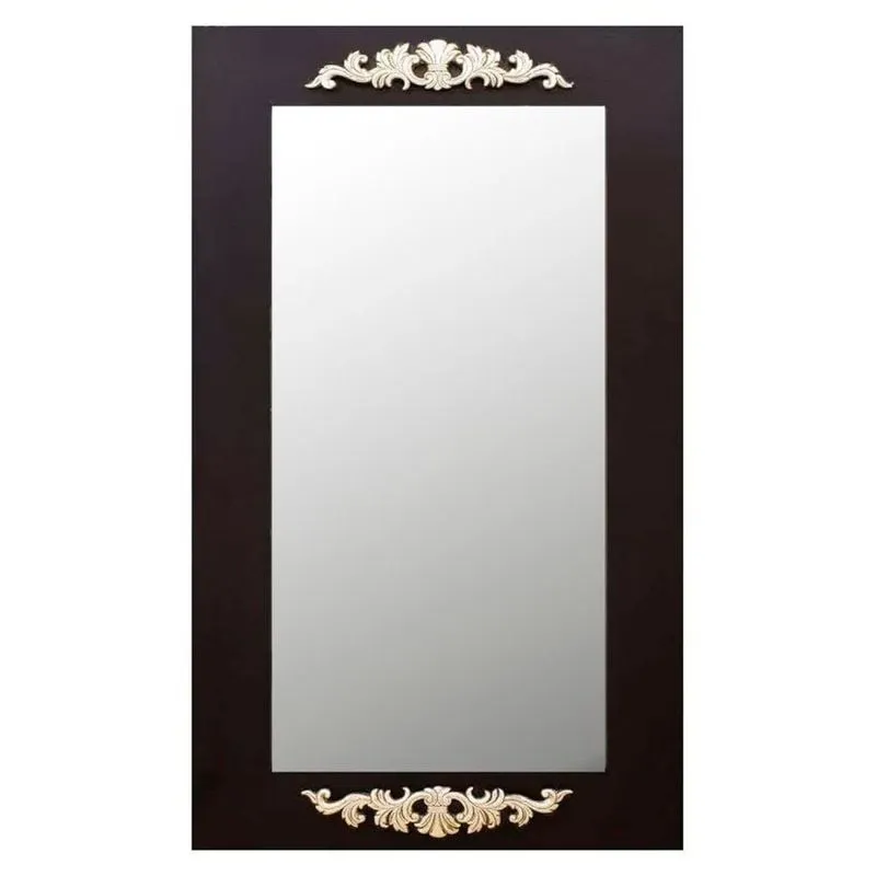 Espelho Com Moldura Alto Padrão 72cm X 172cm Decore Pronto Preto/prateado