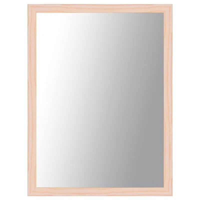 Espelho Decorativo Para Sala Moldura De Madeira Natural 60cmx40cm Cm Decore Pronto Natural