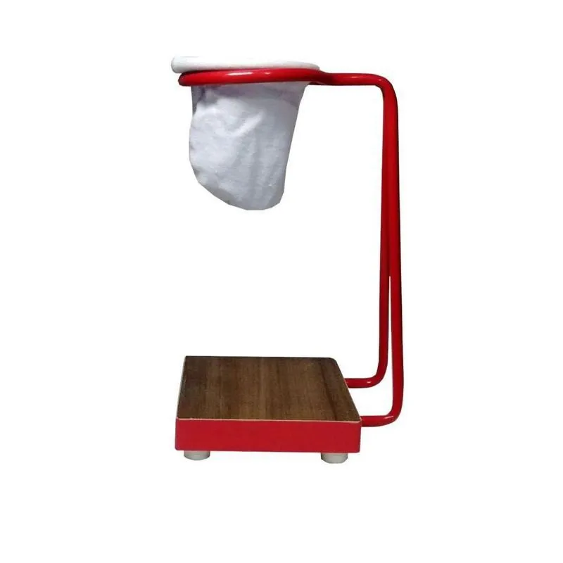 Mini Suporte Coador De Café Base Em Mdf Malha Algodão