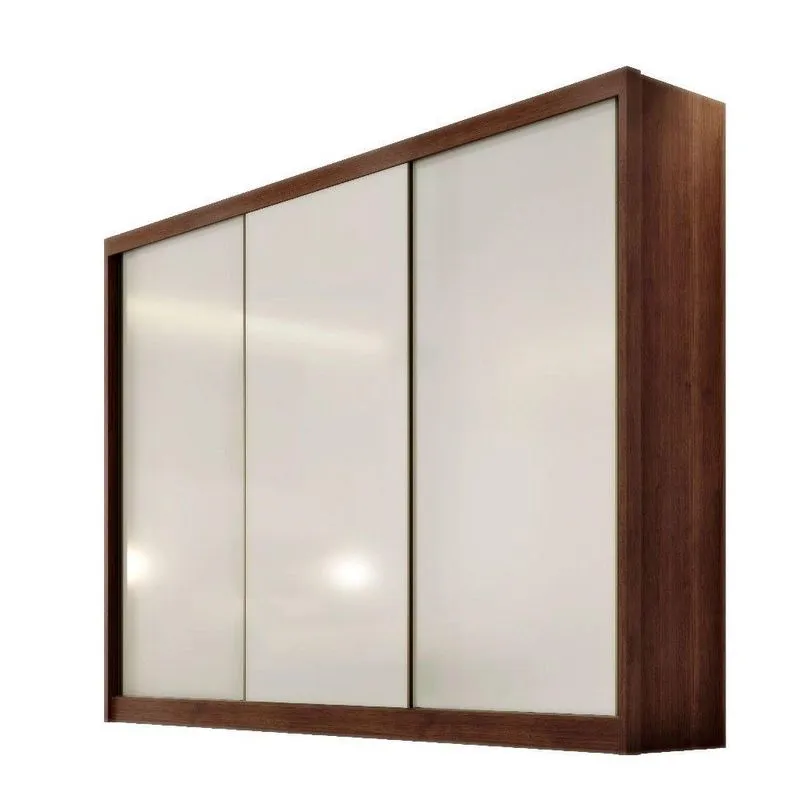 Guarda Roupa 3 Portas De Correr 6 Gavetas Spazzio Novo Horizonte Cacau Fendi