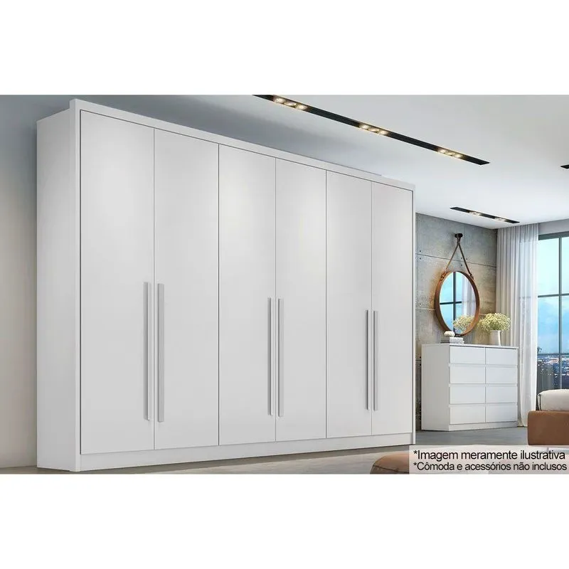 Guarda Roupa Solteiro 6 Portas 4 Gav Robust Neve N. Horizonte