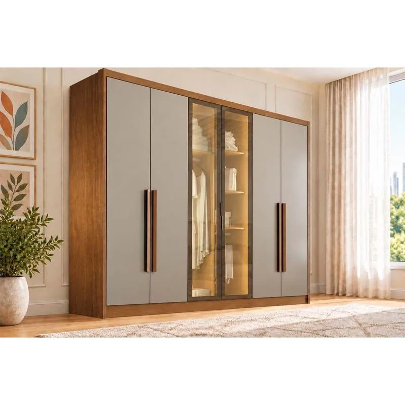 Guarda Roupa Modulado Casal 6 Portas 2 Gavetas 8 Gavetas Linea Fendi N. Horizonte