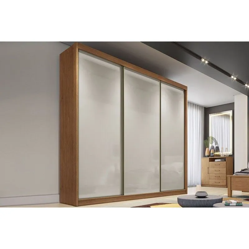 Guarda Roupa 3 Portas e 4 Gavetas Diamond/Londres Plus Cumaru/Fendi 25 - Novo Horizonte