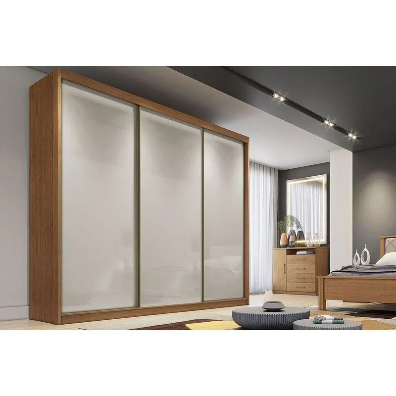 Guarda Roupa 3 Portas E 4 Gavetas Sollo/logan Cumaru/fendi 25 - Novo Horizonte