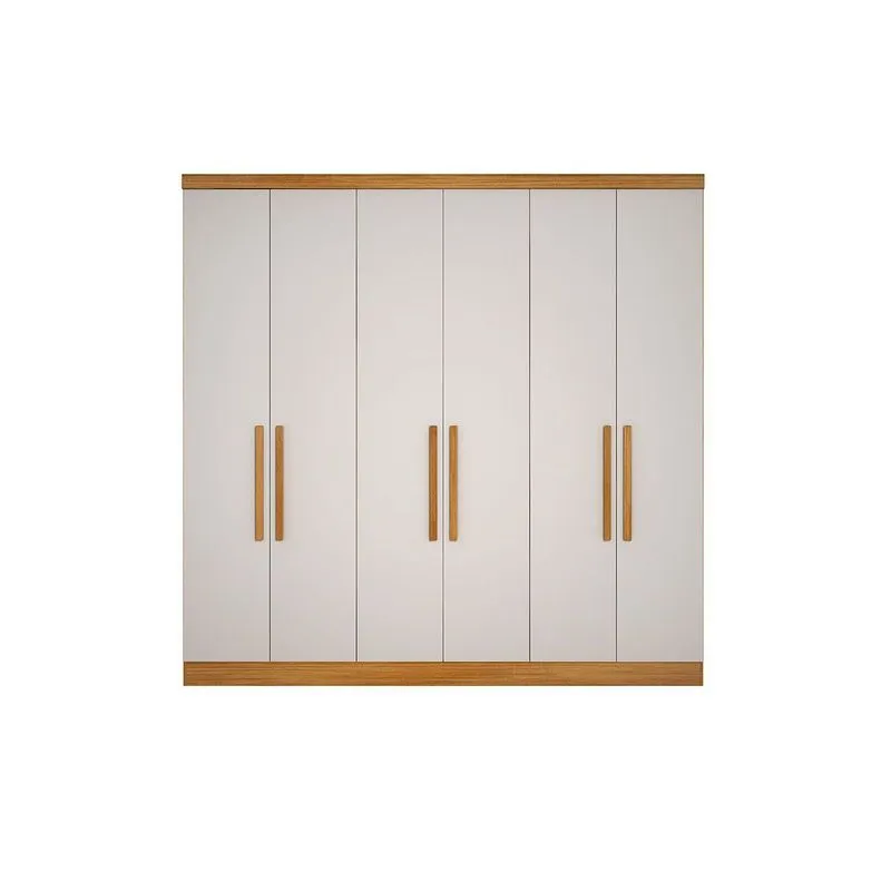Módulo de Quarto Casal Guarda Roupa c/ 6 Portas e 4 Gavetas Rizon/Linea Cumaru/Fendi 25 - Novo Horizonte