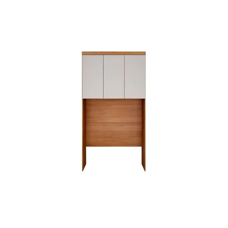 Armário Ponte Modulado Aéreo Solteiro Rizon/Linea c/ 3 Portas Cumaru/Fendi 25 - Novo Horizonte