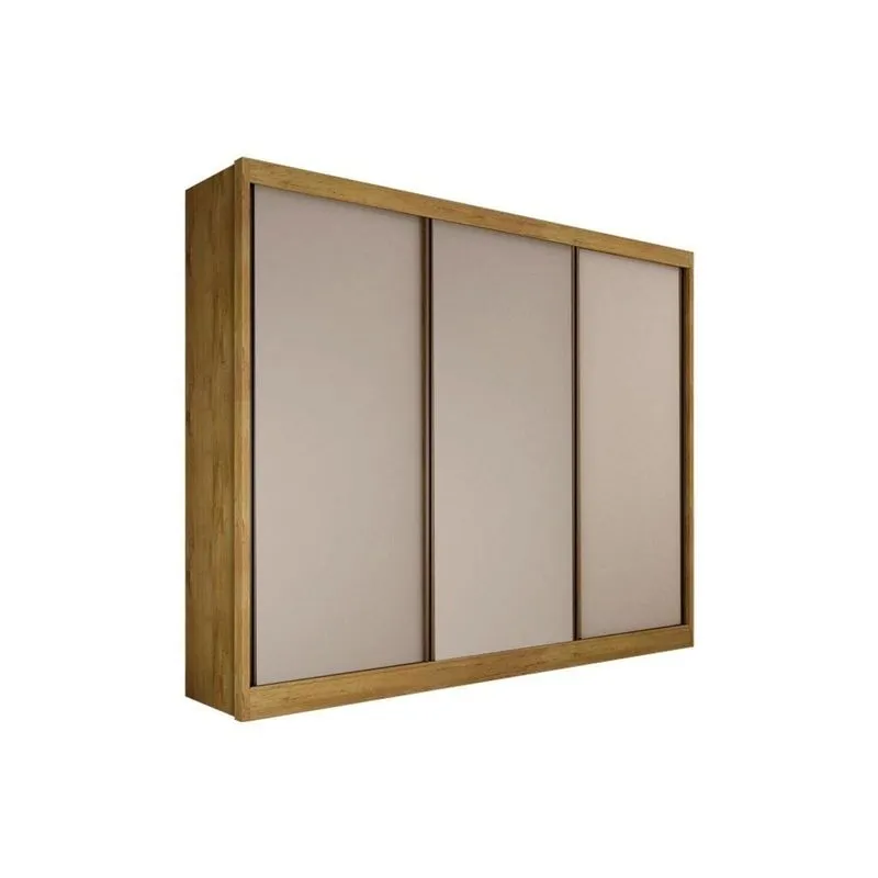 Guarda Roupas 3 Portas de Correr e 6 Gavetas Diamond Plus Freijo Cumaru c/ Fendi - Novo Horizonte