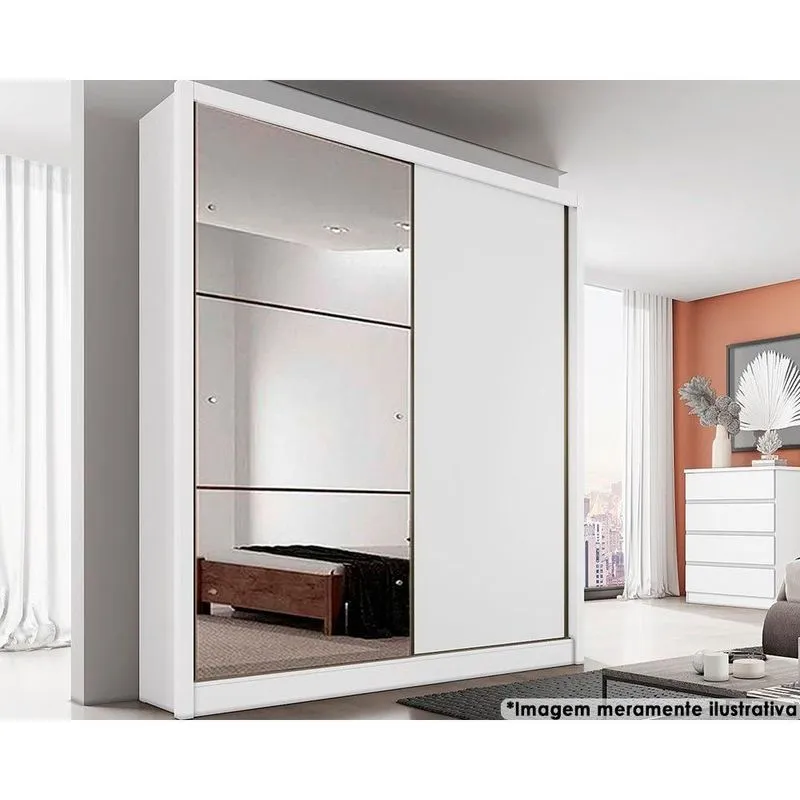 Guarda Roupa 2Ptas Correr 3Gavs c/Esp Virtus Plus Branco Novo Horizonte