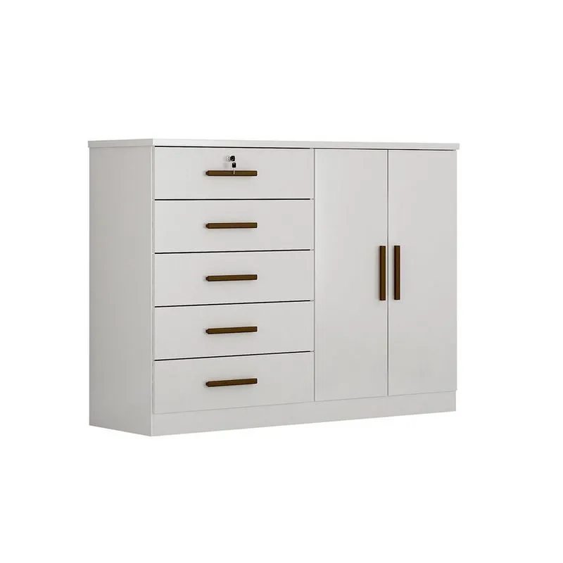 Cômoda Solteiro Space 2Ptas 5Gavs Branco-Novo Horizonte