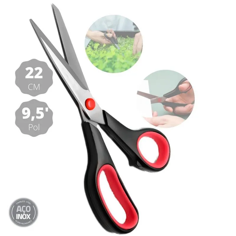 Tesoura Multiuso Papel Aço Inox 22 Cm