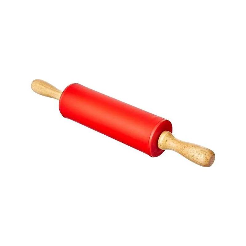 Rolo Para Massas De Silicone Cabo Madeira - Ad