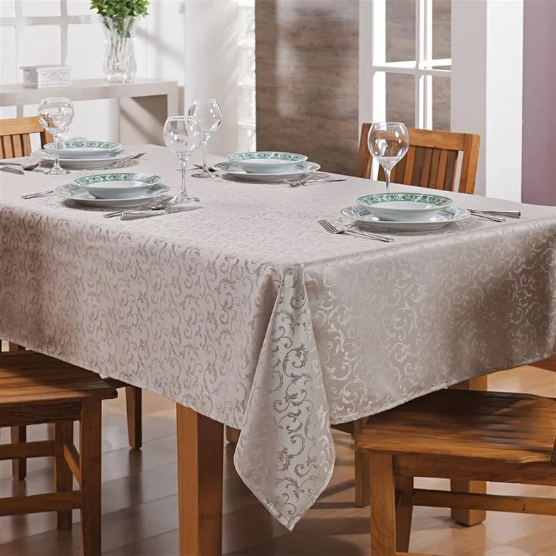 TOALHA MESA DAMASCO 2,20 X 2,20 DES. 001 - NIAZITEX Kaki