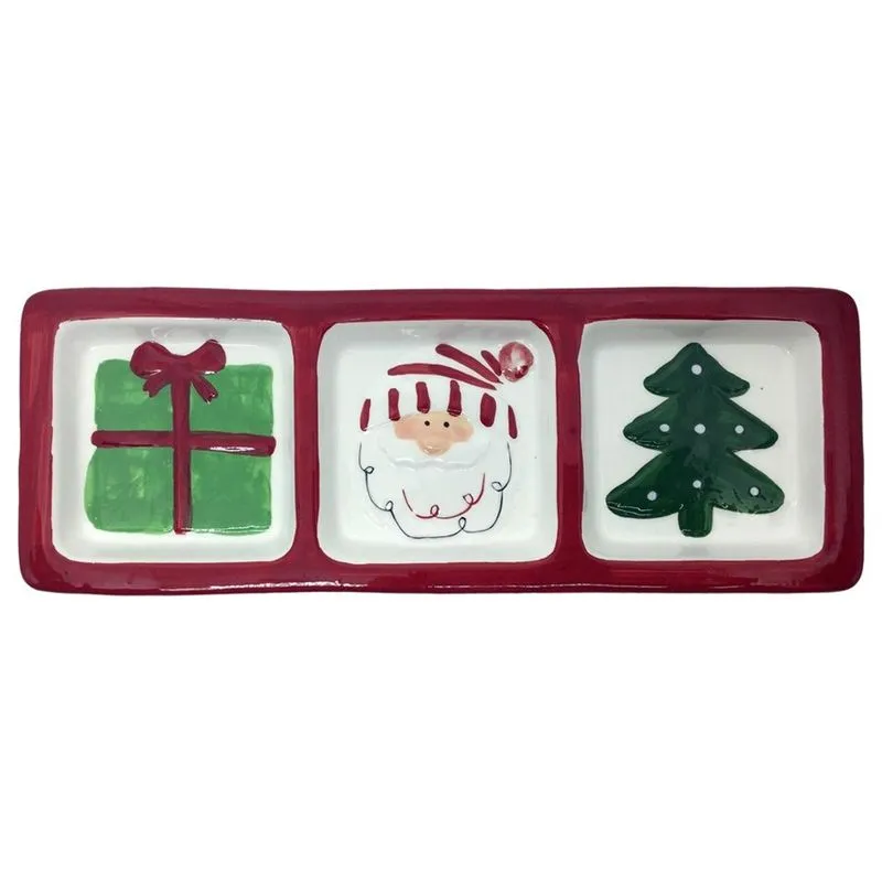 PETISQUEIRA NATAL 3 PARTES CERAMICA TOULOUSE 34,3X12,4X2,3CM - NIAZITEX