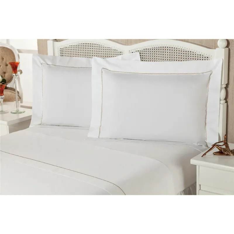 Jogo de Cama Casal Plumasul Premium Caress 230 Fios com 4 Peças Branco