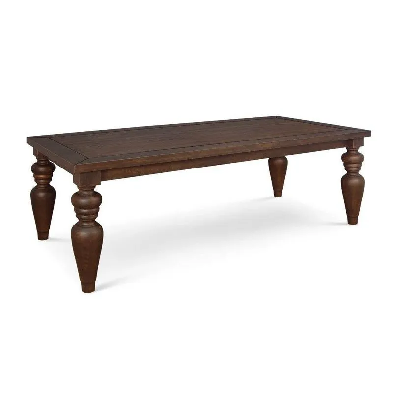 Mesa de Jantar de Madeira Maciça 240, 220, 200cm Tampo 50mm - Cor Canela - Flower