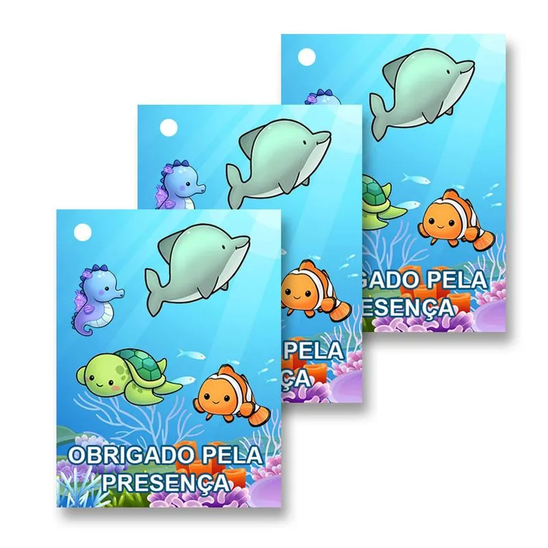 30 Tags Fundo do Mar 4x3cm