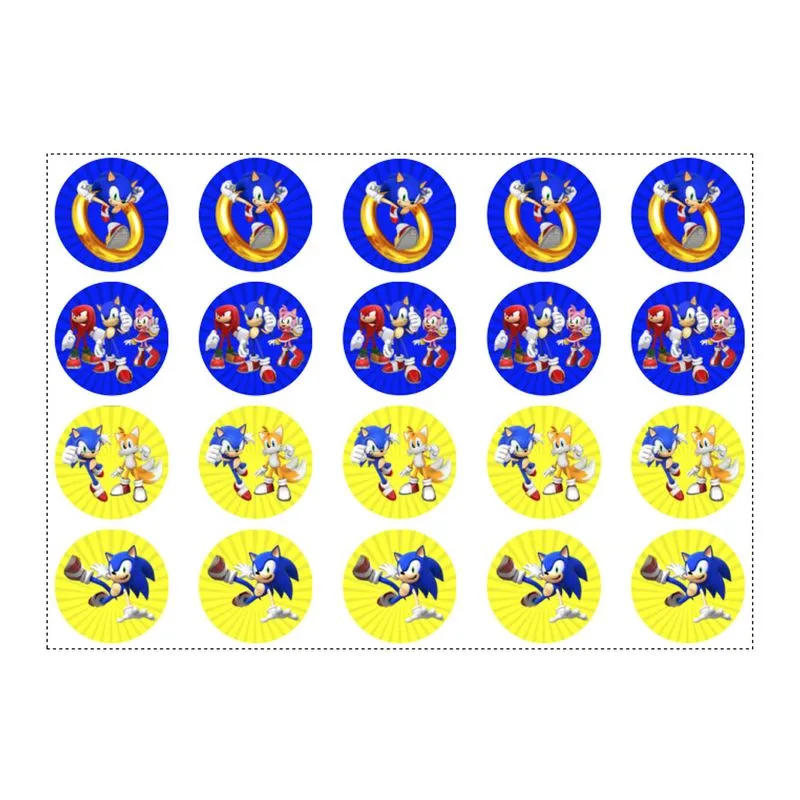 20 Adesivos Sonic Redondo 4,7cm