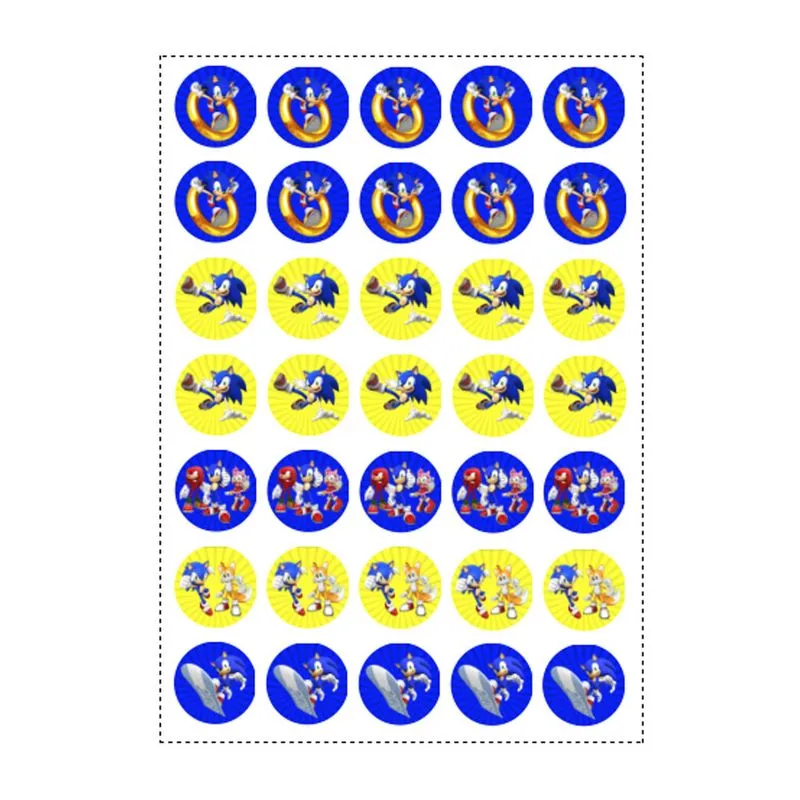 35 Adesivos Sonic Redondo 3,5cm