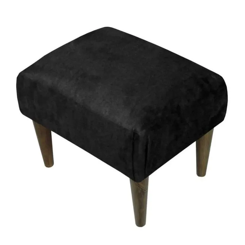 Banquinho Acolchoado Liso Preto