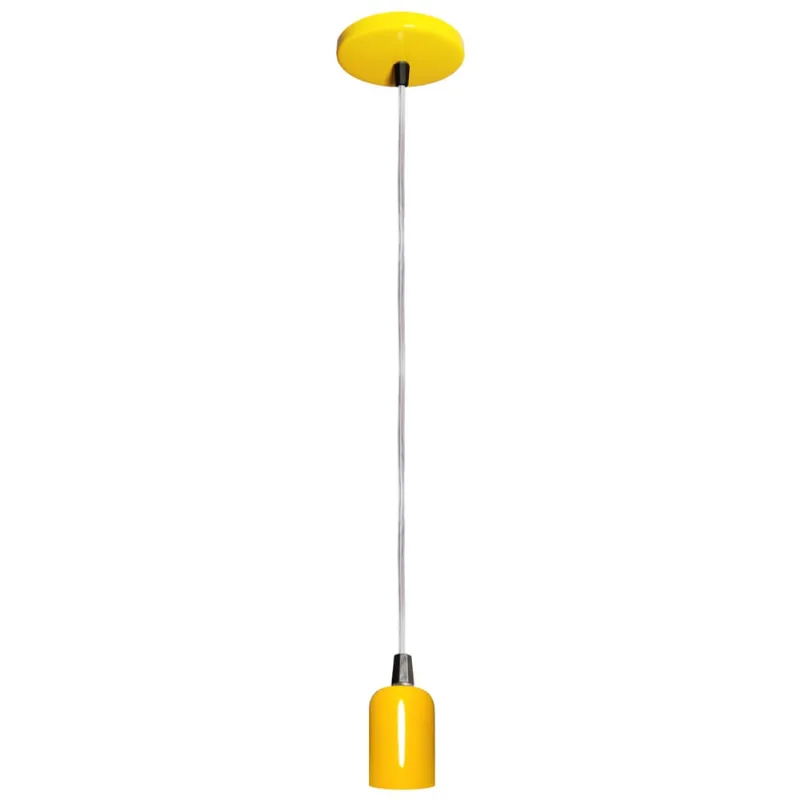 Pendente moderno modelo Clean amarelo Todos Ambientes