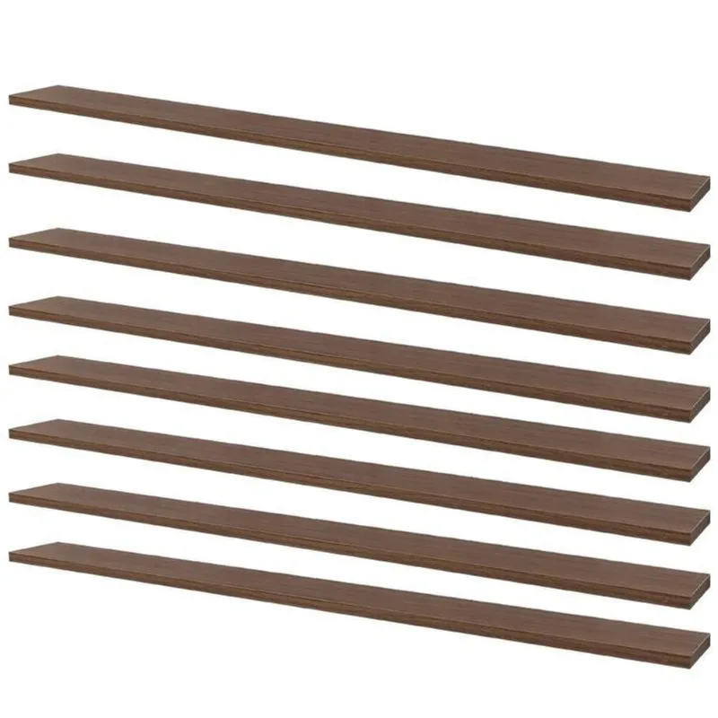 Prateleira Kit 8 80X10CM MDP Suporte Invisível Moderno Marrom Mercado das Prateleiras