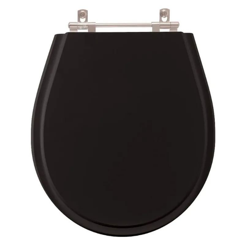 Assento Sanitário Poliéster Aries Preto Para Vaso Eternit