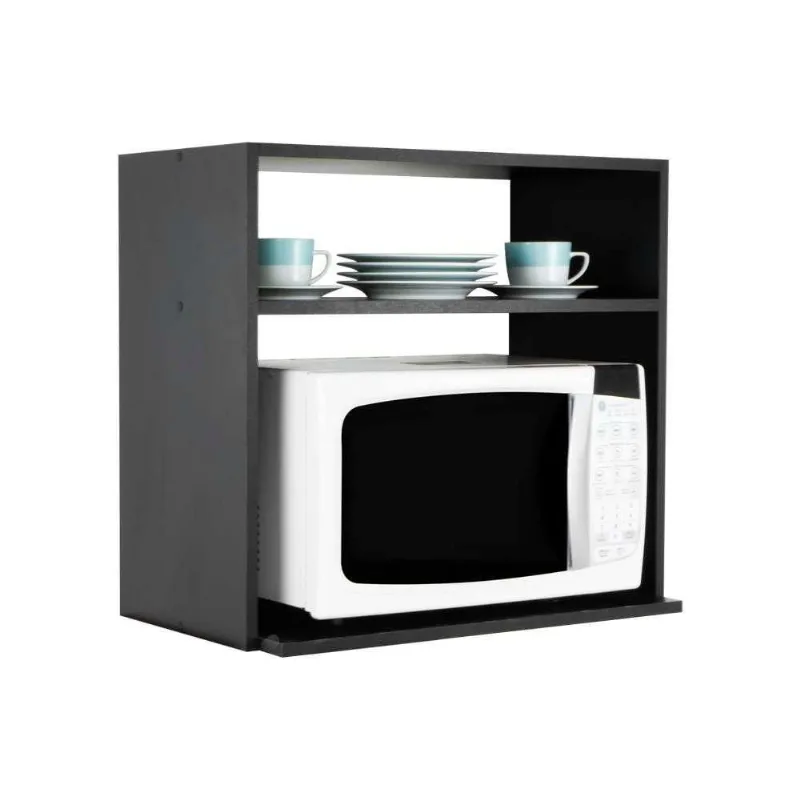 Nicho para Cozinha Cannes sem Porta 2 Prateleiras Madeira MDP 60CM Preto