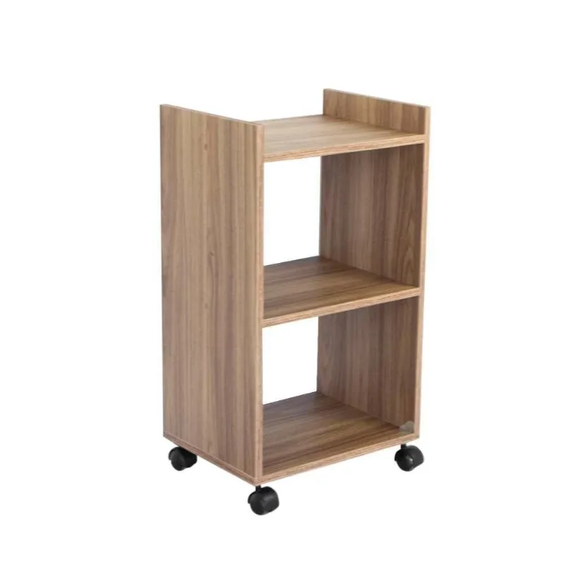 Mesa de Cabeceira Cassis sem Gavetas MDF-MDP Moderno Marrom com Rodízios 40CM Mercado