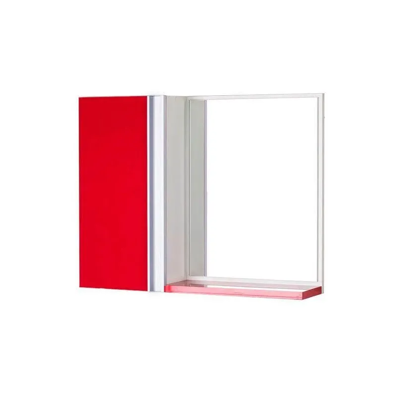 Armário para Banheiro com Espelho Vermelho Barra Vertical