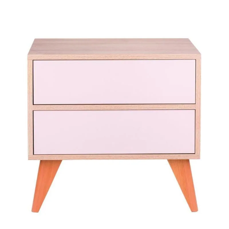 Sapateira Vicenza 2 Portas 2 Prateleiras 60CM MDP Rosa Claro e Carvalho Treviso