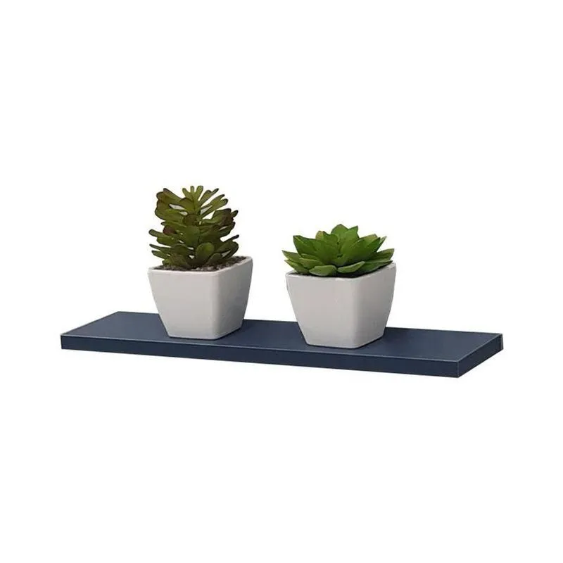 Prateleira Suporte Invisível 1 Prateleira MDP 100cm Azul Mercado Das Prateleiras