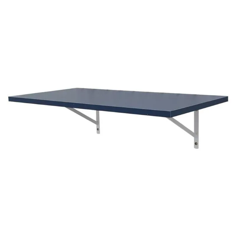 Prateleira 50 X 25cm Azul com Mão Francesa MDP Fixação Parafuso Moderno Sala Azul Mercado