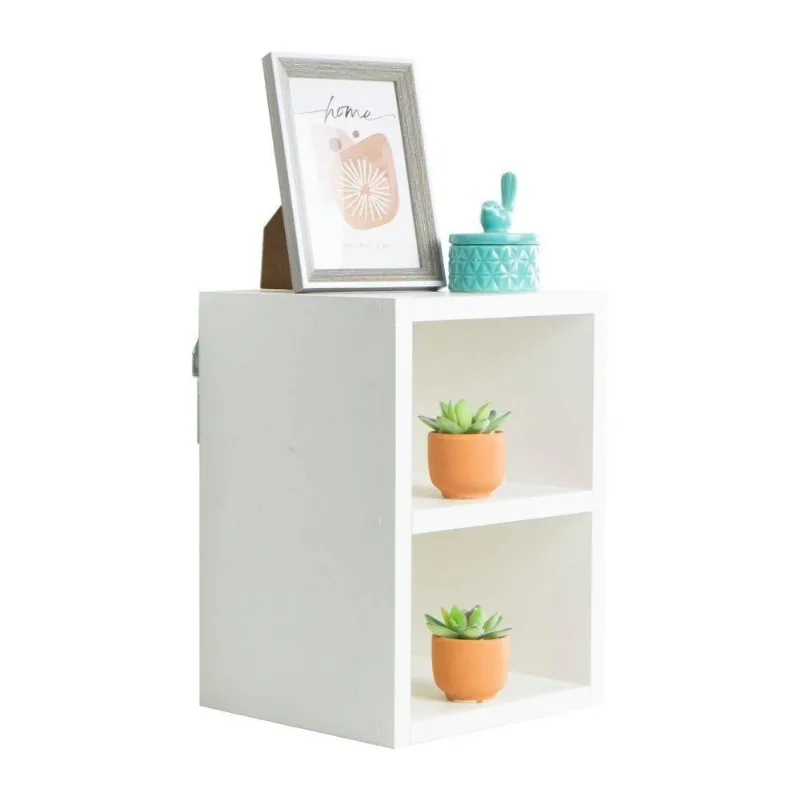 Mesa de Cabeceira Belize sem Gavetas MDP Moderno Branco 21.5CM Mercado das Prateleiras